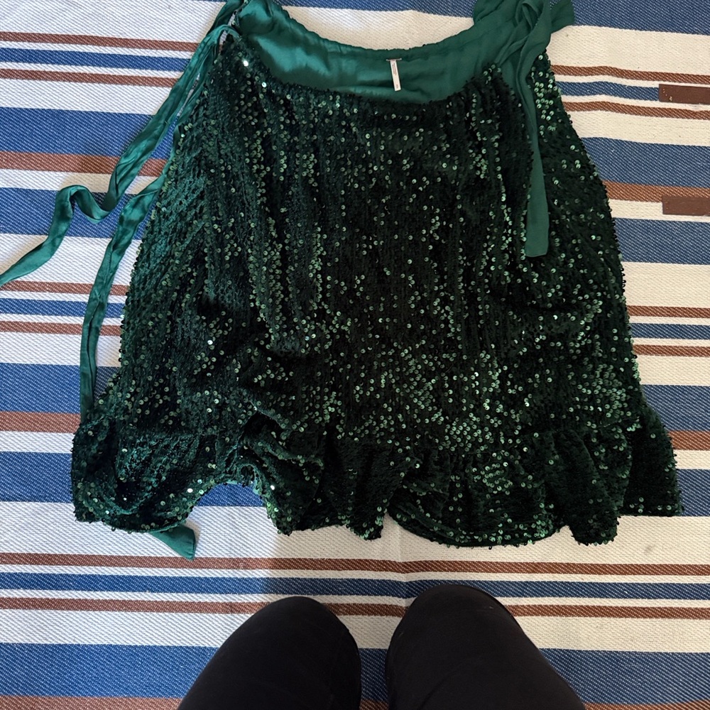Free people Green Sequin Skirt